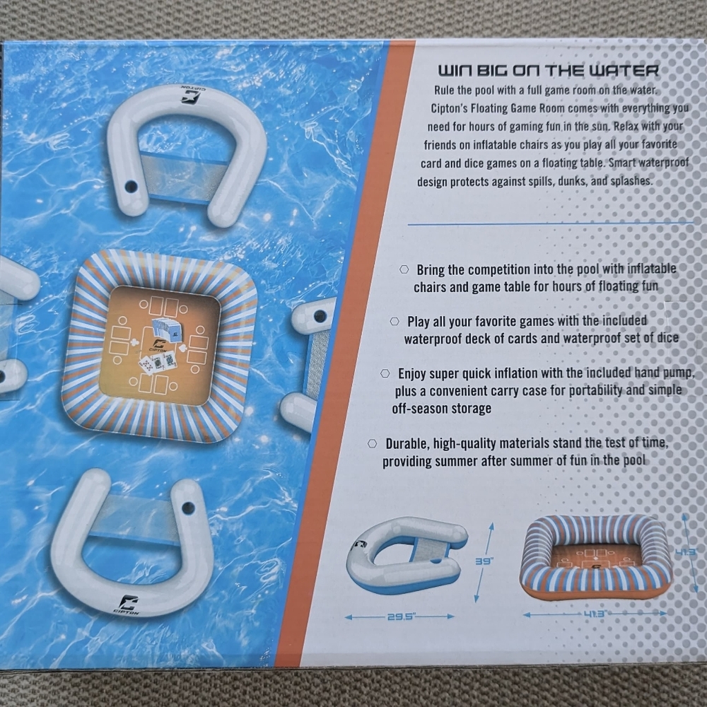 NIB Cipton Floating Card Table Set (Pool Edition) - Picture 5 of 9